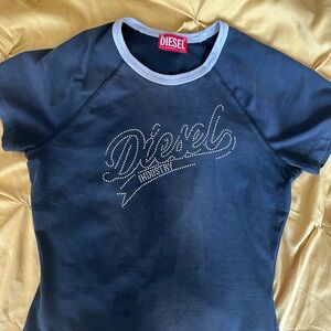 Diesel Black Tee with Silver Detailing